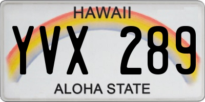 HI license plate YVX289