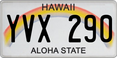 HI license plate YVX290
