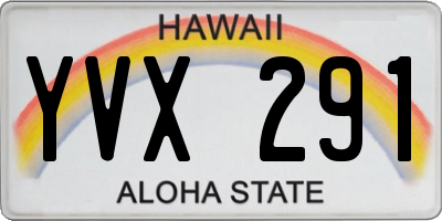 HI license plate YVX291