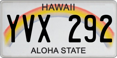 HI license plate YVX292
