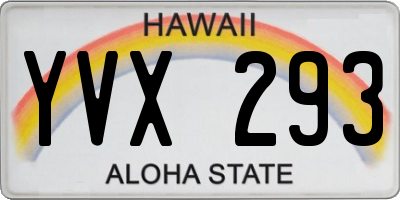 HI license plate YVX293