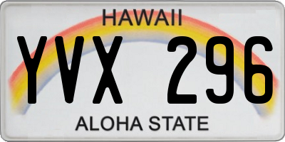 HI license plate YVX296