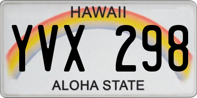 HI license plate YVX298