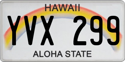 HI license plate YVX299