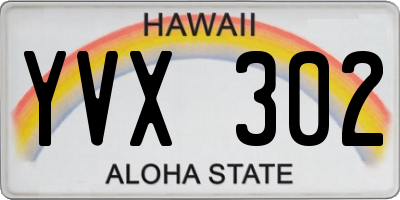 HI license plate YVX302