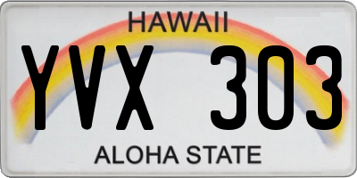 HI license plate YVX303