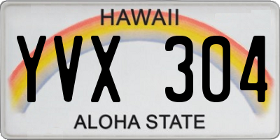 HI license plate YVX304