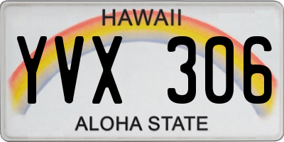 HI license plate YVX306
