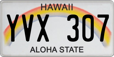 HI license plate YVX307
