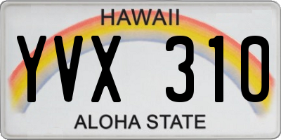 HI license plate YVX310