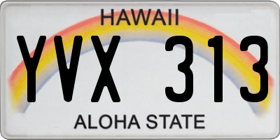 HI license plate YVX313