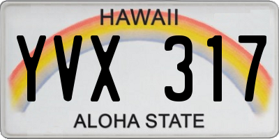 HI license plate YVX317
