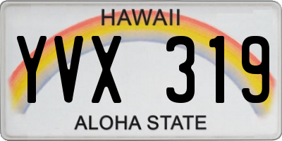 HI license plate YVX319