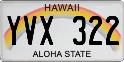 HI license plate YVX322