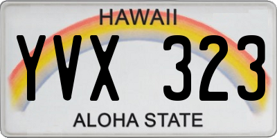 HI license plate YVX323
