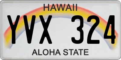 HI license plate YVX324