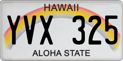 HI license plate YVX325
