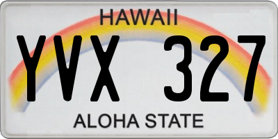 HI license plate YVX327