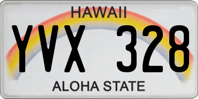 HI license plate YVX328