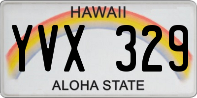 HI license plate YVX329