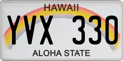 HI license plate YVX330