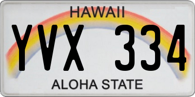 HI license plate YVX334