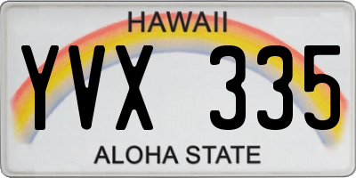 HI license plate YVX335