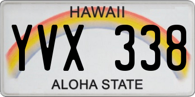 HI license plate YVX338