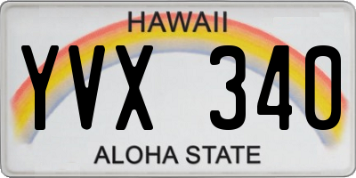 HI license plate YVX340