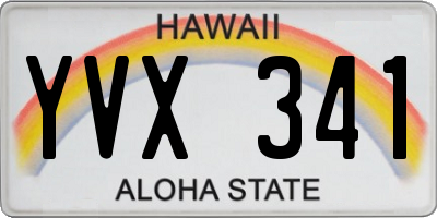 HI license plate YVX341