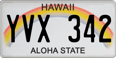 HI license plate YVX342