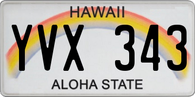 HI license plate YVX343