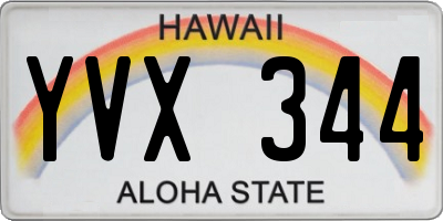 HI license plate YVX344