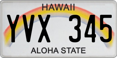 HI license plate YVX345