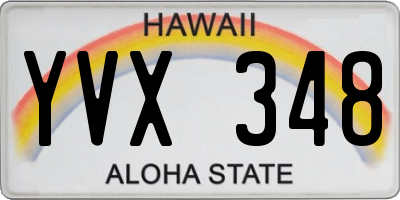 HI license plate YVX348