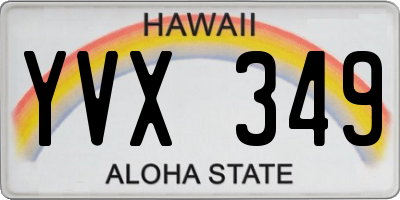 HI license plate YVX349