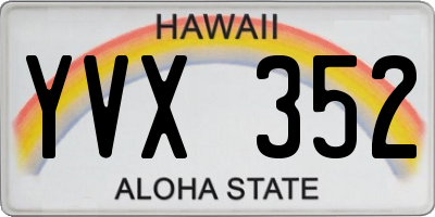 HI license plate YVX352