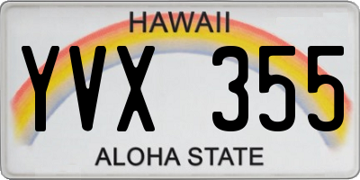 HI license plate YVX355