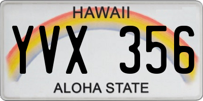 HI license plate YVX356