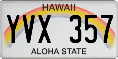 HI license plate YVX357