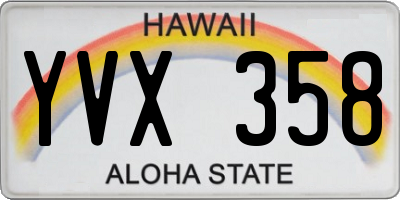 HI license plate YVX358