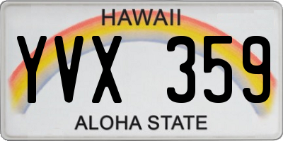 HI license plate YVX359