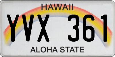 HI license plate YVX361