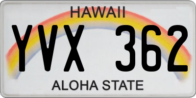 HI license plate YVX362