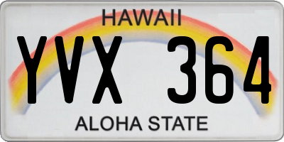 HI license plate YVX364