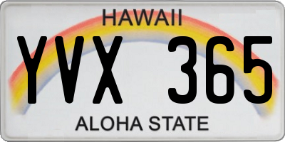 HI license plate YVX365