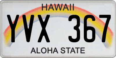 HI license plate YVX367