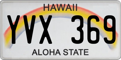 HI license plate YVX369