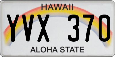 HI license plate YVX370