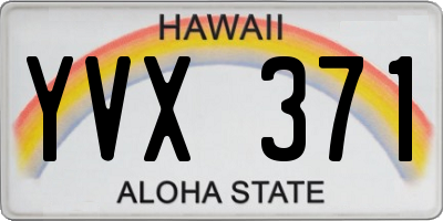 HI license plate YVX371